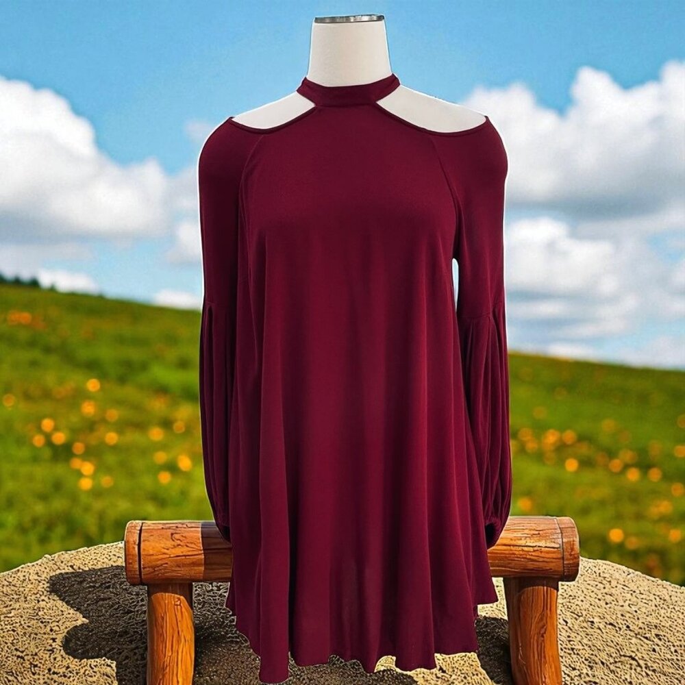 Free People Cold Shoulder Tunic Top XS Boho Fall Fashion Date Night Chic Trendy